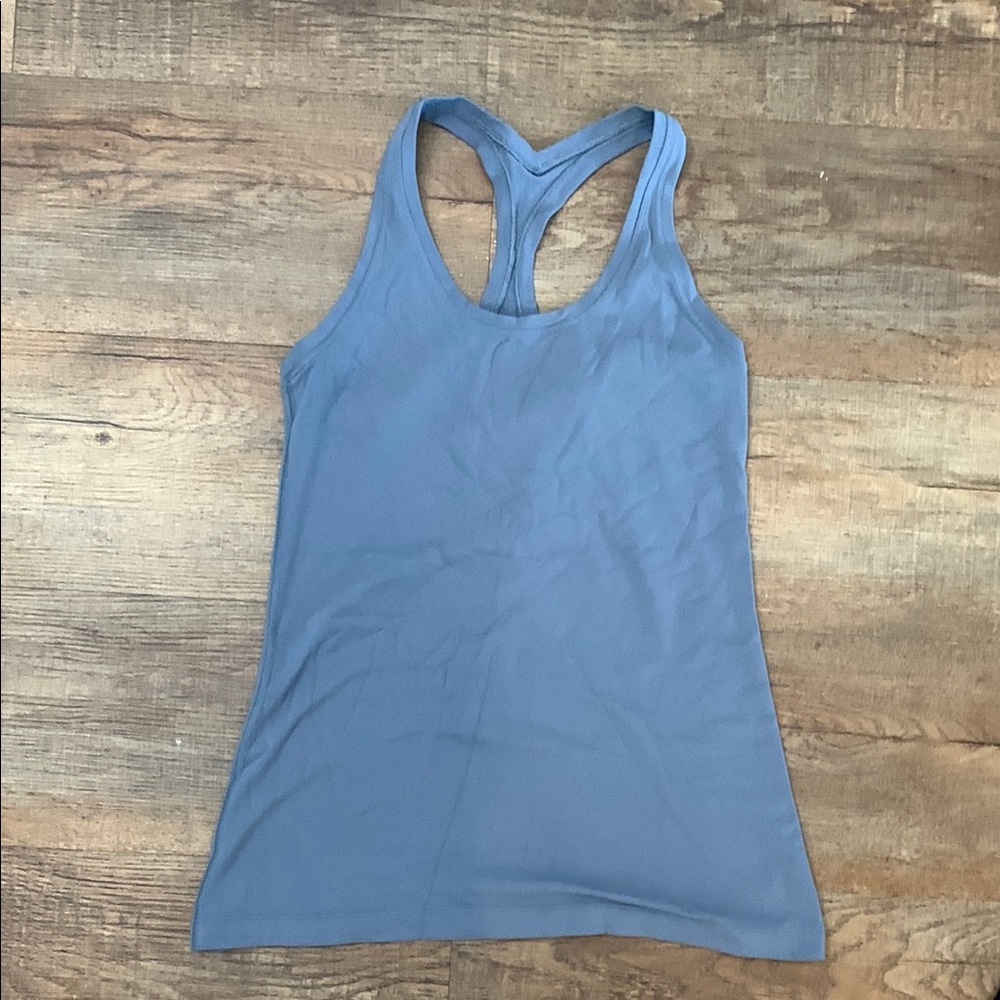 Lululemon Athletica Blue Fitted Backless Tank Top